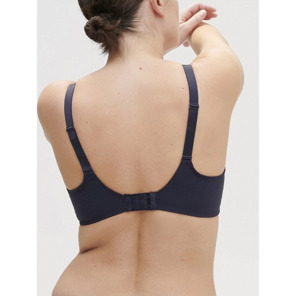 Simone Perele Reve Full Plunge Sheer Underwire Non-Padded Bra Blue 36d #12z319 View 3